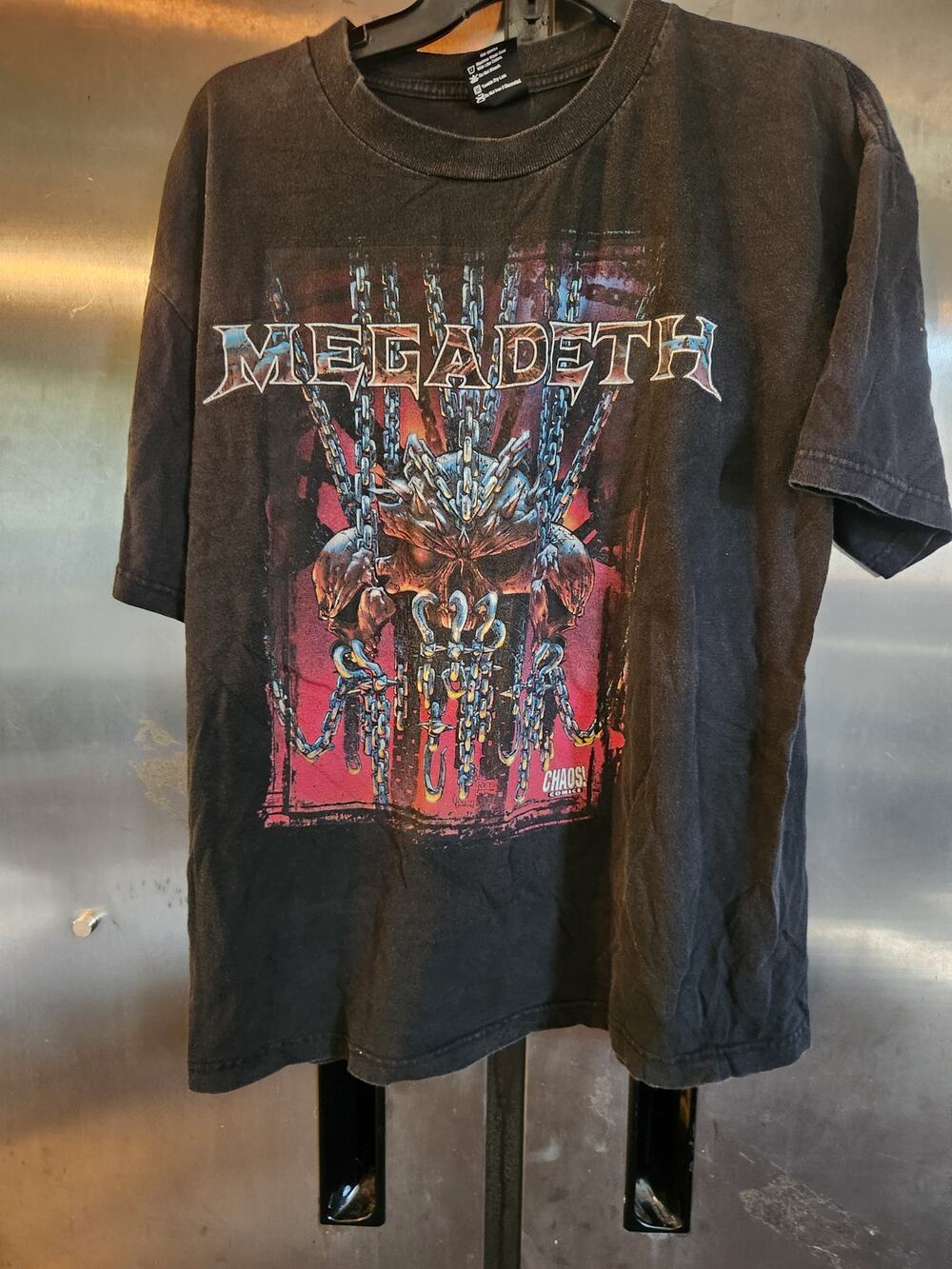 Vintage 1998 Megadeth Chaos Comics T Shirt Giant Tag L 90s Metal
